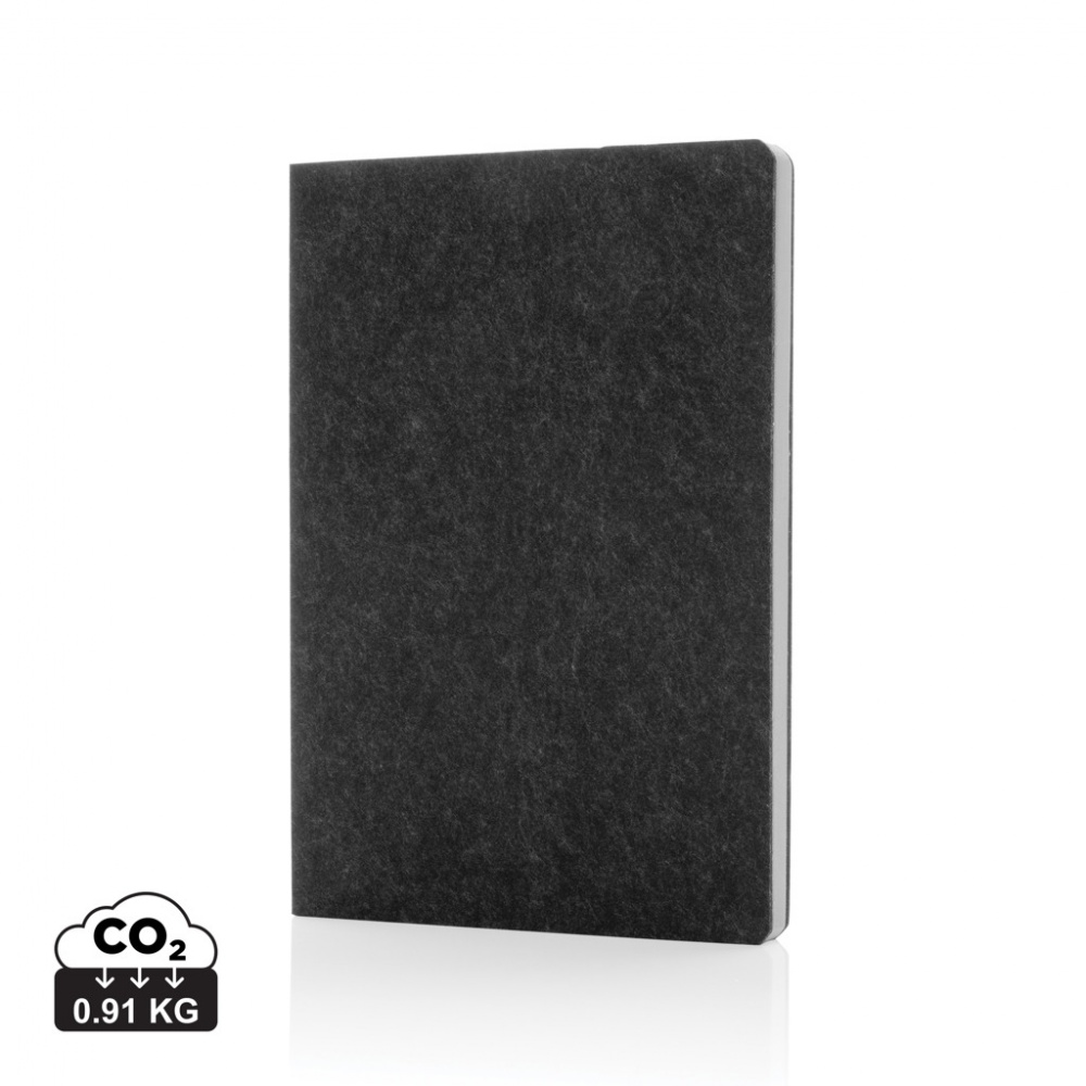 Logotrade advertising product image of: Phrase GRS certified recycled felt A5 notebook