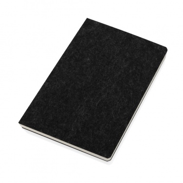 Logo trade promotional products image of: Phrase GRS certified recycled felt A5 notebook