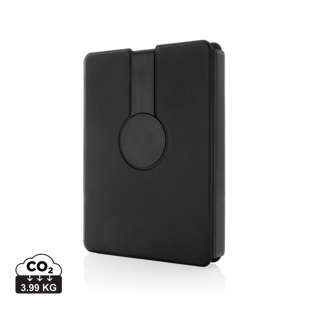 Logo trade promotional gift photo of: Swiss Peak RCS rePU notebook with 2-in-1 wireless charger