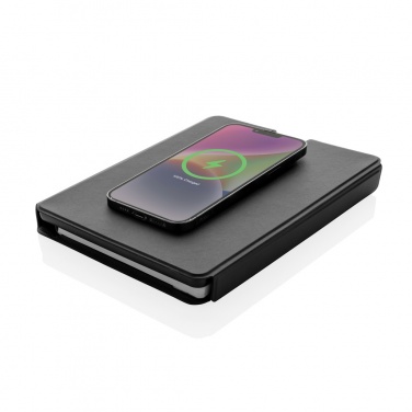 Logotrade business gift image of: Swiss Peak RCS rePU notebook with 2-in-1 wireless charger