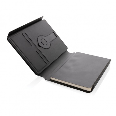 Logo trade advertising products picture of: Swiss Peak RCS rePU notebook with 2-in-1 wireless charger