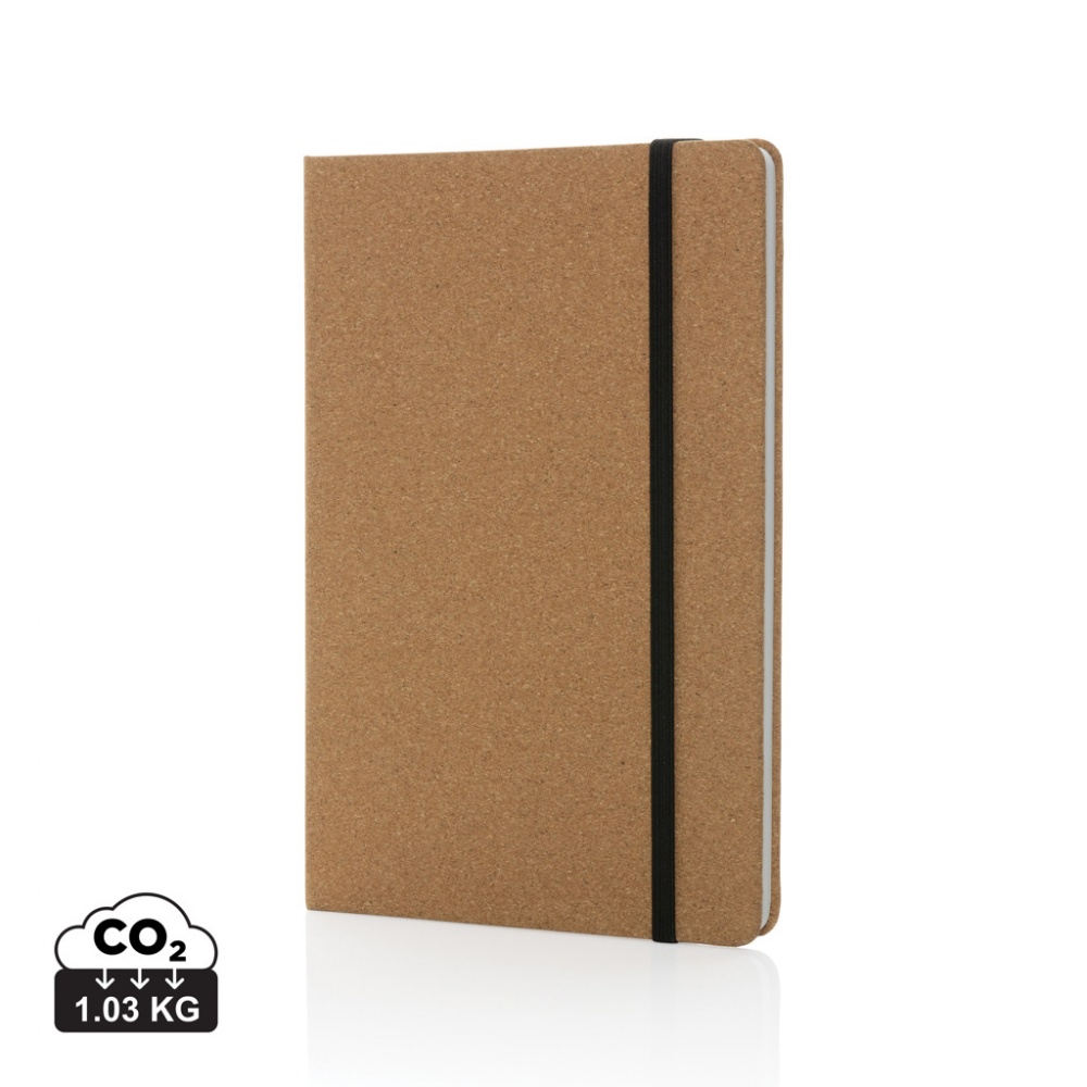 Logo trade promotional gifts image of: Stoneleaf A5 cork and stonepaper notebook