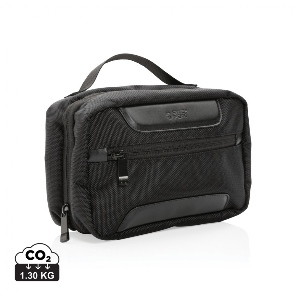 Logo trade corporate gift photo of: Swiss Peak AWARE™ RPET Voyager toiletry bag