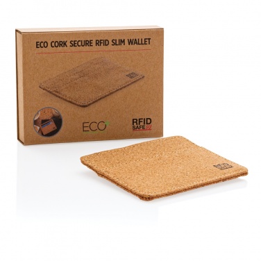 Logotrade promotional gift image of: Cork secure RFID slim wallet