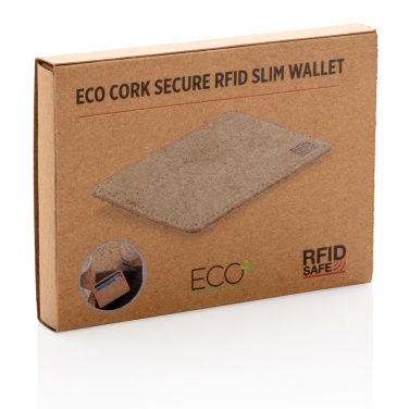 Logo trade promotional merchandise photo of: Cork secure RFID slim wallet