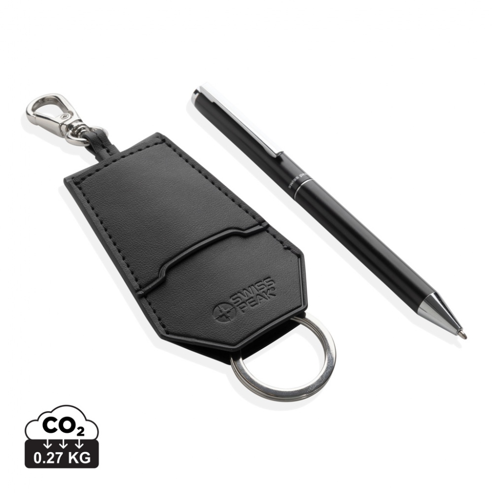 Logotrade advertising products photo of: SP Tula RCS certified recycled PU key holder and pen set