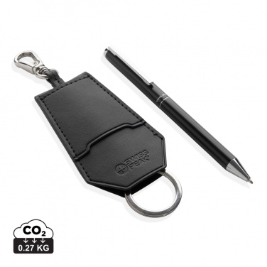 Logo trade business gift photo of: SP Tula RCS certified recycled PU key holder and pen set