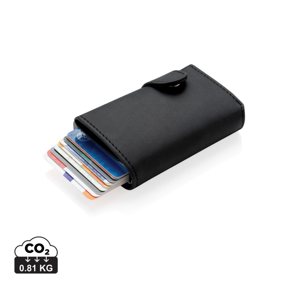 Logo trade advertising products image of: Standard aluminium RFID cardholder with PU wallet