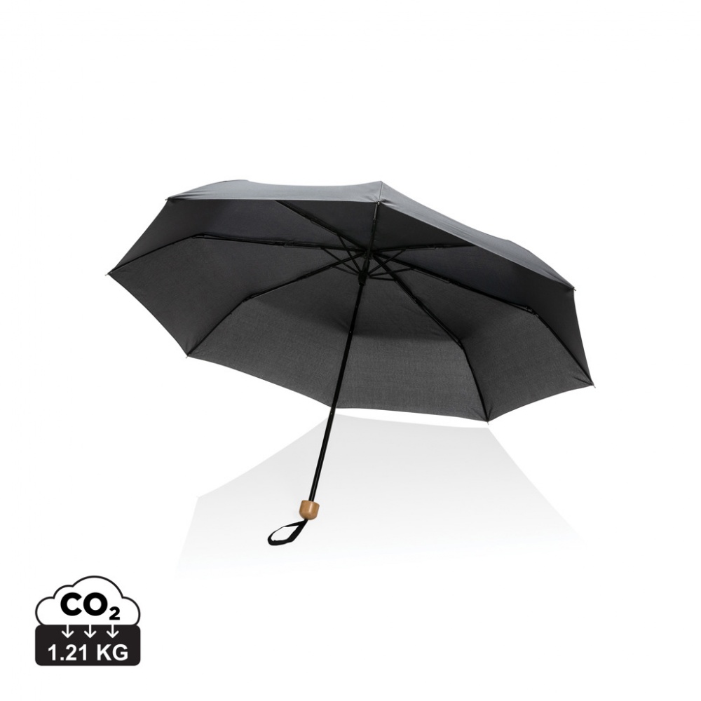 Logotrade advertising product image of: 20.5" Impact AWARE™ RPET 190T Pongee bamboo mini umbrella