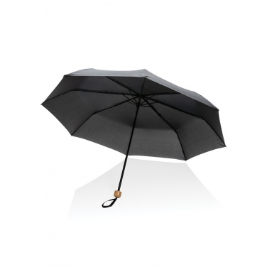 Logo trade corporate gifts picture of: 20.5" Impact AWARE™ RPET 190T Pongee bamboo mini umbrella