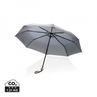 Logo trade corporate gifts image of: 20.5" Impact AWARE™ RPET 190T Pongee bamboo mini umbrella