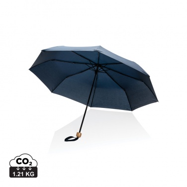 Logo trade promotional gifts picture of: 20.5" Impact AWARE™ RPET 190T Pongee bamboo mini umbrella