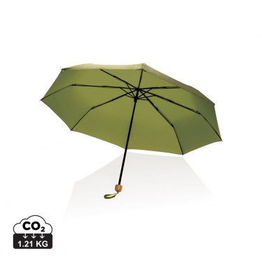 Logo trade promotional merchandise photo of: 20.5" Impact AWARE™ RPET 190T Pongee bamboo mini umbrella