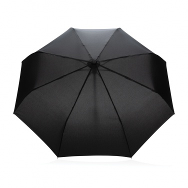 Logo trade business gift photo of: 21" Impact AWARE™ RPET 190T bamboo auto open/close umbrella