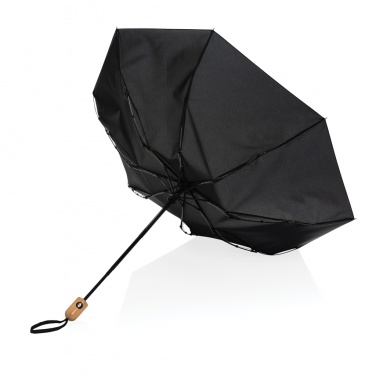 Logo trade promotional merchandise photo of: 21" Impact AWARE™ RPET 190T bamboo auto open/close umbrella