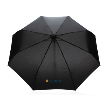 Logo trade promotional gifts image of: 21" Impact AWARE™ RPET 190T bamboo auto open/close umbrella