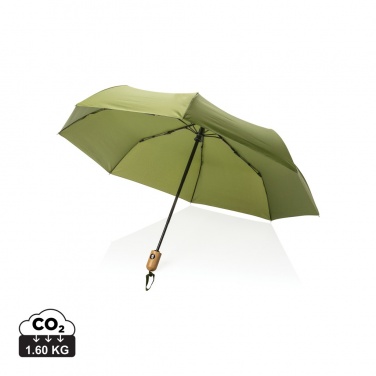 Logotrade promotional items photo of: 21" Impact AWARE™ RPET 190T bamboo auto open/close umbrella