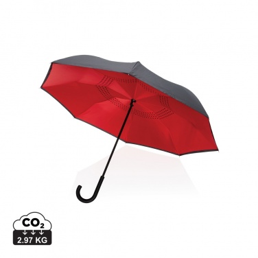 Logo trade promotional merchandise image of: 23" Impact AWARE™ RPET 190T reversible umbrella