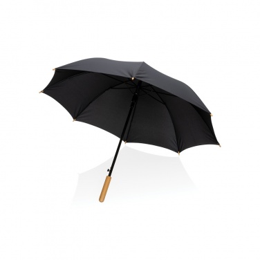 Logotrade business gift image of: 23" Impact AWARE™ RPET 190T auto open bamboo umbrella