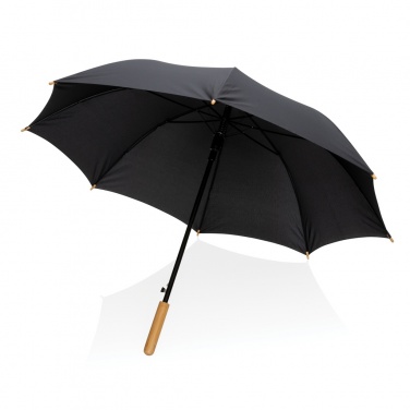 Logotrade advertising product image of: 23" Impact AWARE™ RPET 190T auto open bamboo umbrella