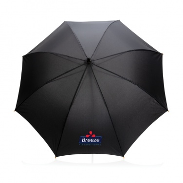 Logo trade advertising products image of: 23" Impact AWARE™ RPET 190T auto open bamboo umbrella