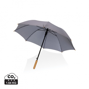 Logotrade promotional products photo of: 23" Impact AWARE™ RPET 190T auto open bamboo umbrella