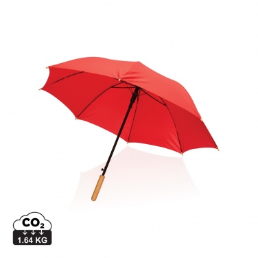 Logotrade corporate gift picture of: 23" Impact AWARE™ RPET 190T auto open bamboo umbrella