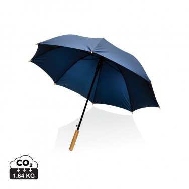 Logotrade advertising products photo of: 23" Impact AWARE™ RPET 190T auto open bamboo umbrella