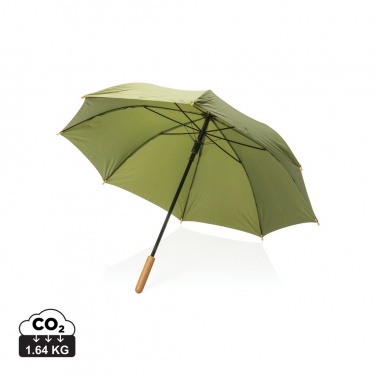 Logotrade promotional product image of: 23" Impact AWARE™ RPET 190T auto open bamboo umbrella