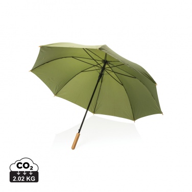 Logotrade promotional item image of: 27" Impact AWARE™ RPET 190T auto open bamboo umbrella