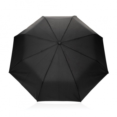 Logotrade promotional giveaway image of: Kaycey 21" AWARE™ RPET Acacia wood mini auto open umbrella