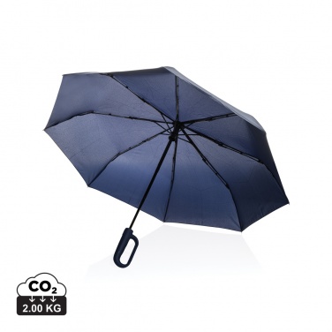 Logotrade promotional item image of: Yara 21" AWARE™ RPET solid colour umbrella with carabiner