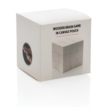 Logo trade corporate gift photo of: Wooden brain game in canvas pouch