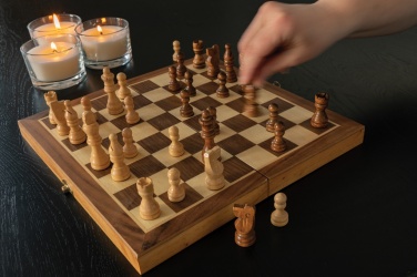 Logo trade promotional giveaway photo of: Luxury wooden foldable chess set