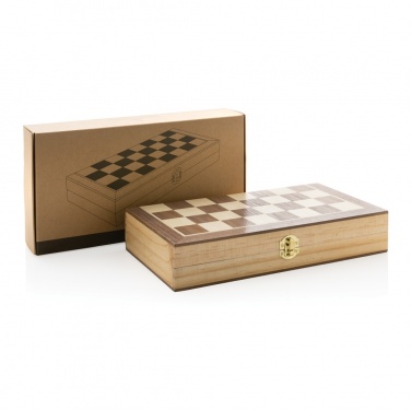 Logo trade promotional giveaways image of: Luxury wooden foldable chess set