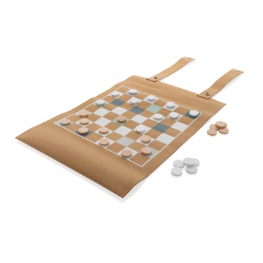 Logotrade promotional item image of: Britton cork foldable backgammon and checkers game set