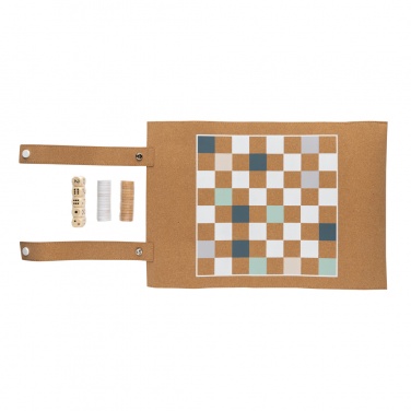 Logo trade corporate gifts image of: Britton cork foldable backgammon and checkers game set