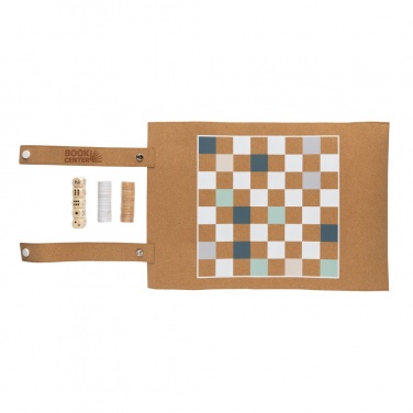 Logotrade corporate gift picture of: Britton cork foldable backgammon and checkers game set