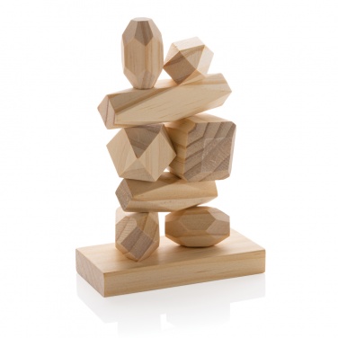 Logotrade corporate gift image of: Ukiyo Crios wooden balancing rocks in pouch