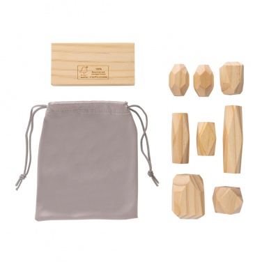 Logo trade corporate gifts image of: Ukiyo Crios wooden balancing rocks in pouch