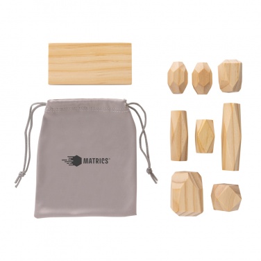 Logo trade promotional giveaways picture of: Ukiyo Crios wooden balancing rocks in pouch