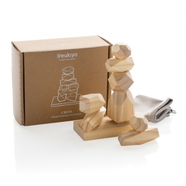 Logotrade business gift image of: Ukiyo Crios wooden balancing rocks in pouch