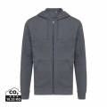 Iqoniq Abisko recycled cotton zip through hoodie, heather anthracite