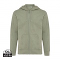 Iqoniq Abisko recycled cotton zip through hoodie, heather green