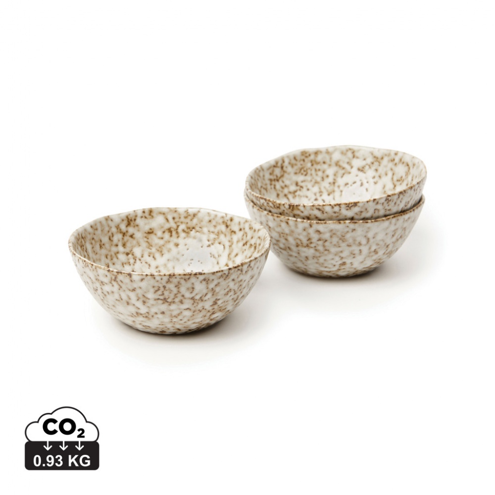 Logo trade corporate gifts picture of: VINGA Nuvem stoneware mini bowl, 3 pcs set