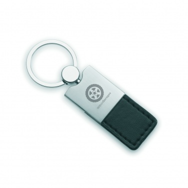 Logo trade promotional gifts picture of: PU and metal key ring Helsinki