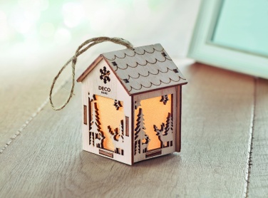 Logo trade promotional gifts image of: MDF house with light