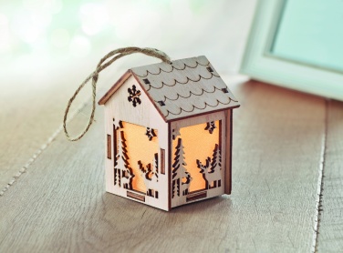 Logo trade promotional giveaways image of: MDF house with light