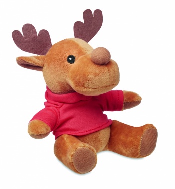 Logo trade promotional items image of: Plush reindeer with hoodie