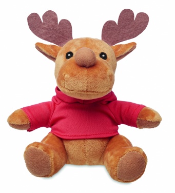 Logo trade promotional item photo of: Plush reindeer with hoodie